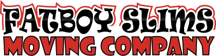 Fatboy Slims Moving Company red and black text logo.